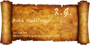 Kohl Györgyi névjegykártya